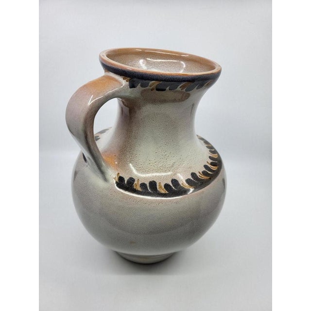 Vintage Hand-Decorated Ceramic Pitcher by Jean De Lespinasse, 1950s For Sale - Image 4 of 14