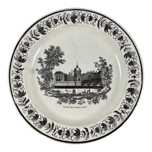 Antique Creil Neoclassical French Creamware Palais Des Beaux Arts Architecture Plate