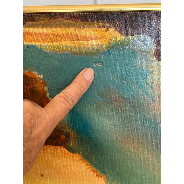 Navajo Wild Land (1973) Abstract Expressionist Landscape Oil Painting by Matthew Diamond For Sale - Image 12 of 14