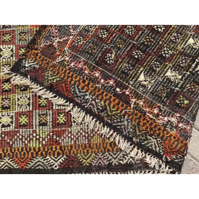 Embroidered Kilim Rug - 79.5" X 124.5" For Sale - Image 10 of 11