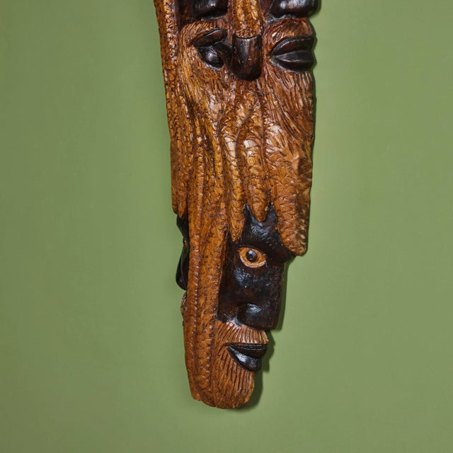 Alphaious Campbell Wood Carved Profile of a Man For Sale - Image 9 of 10