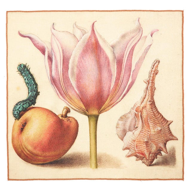 Cream Botanical Dinner Napkins, Set of 4 For Sale - Image 8 of 11