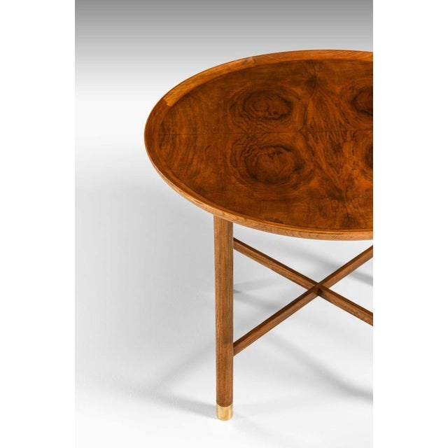 Vintage Coffee Table in Elm and Walnut by K. Thomsen for Mogens Lassen, 1940s For Sale - Image 6 of 8
