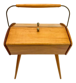 Vintage Cherrywood Sewing Box, 1970s
