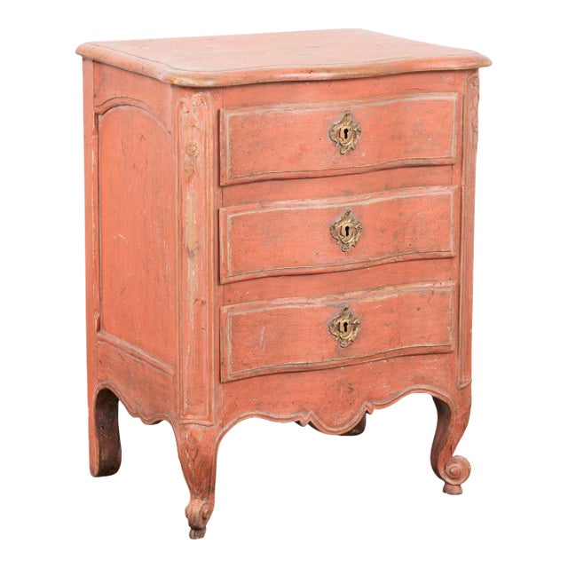 Small Oak Rococo Chest of Three Drawers, Sweden Circa 1800-40 For Sale