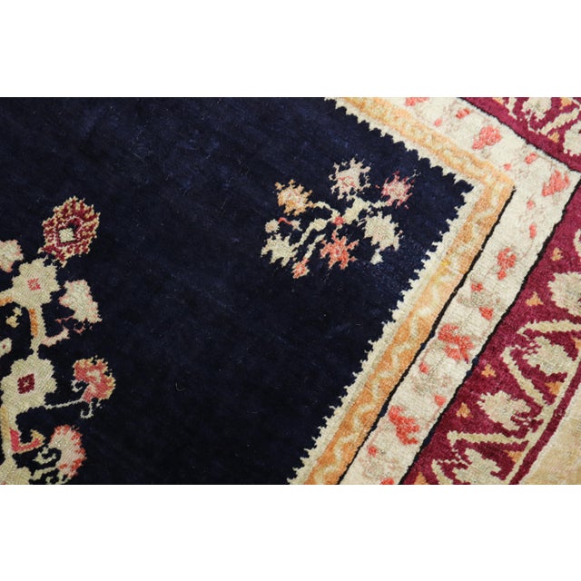 Antique Zabihi Collection Turkish Ghiordes Floral Rug - 4'4" x 5'10" For Sale In New York - Image 6 of 8