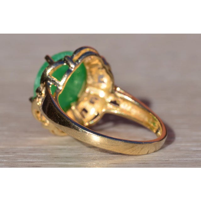 Mid 20th Century The Wyevale: Ladies 14K Ring set with 4.57 CT Jadeite For Sale - Image 5 of 10