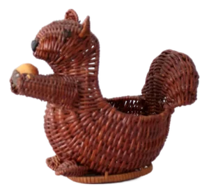 Vintage Wicker Squirrel Basket