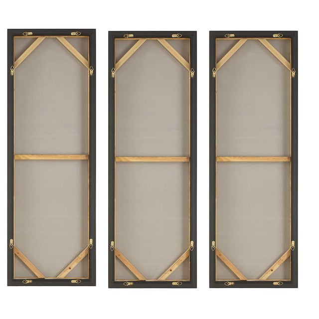 Wood Smoke Break Hand Painted Modern Art Set/3 For Sale - Image 7 of 7