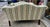 Mid 20th Century Mid 20th Century Pair Taylor-King Queen Anne Camelback Sofa Loveseat Floral Blue White Stripe For Sale - Image 5 of 12