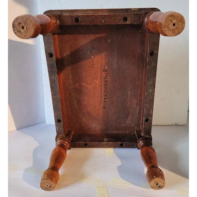 19thc Maple Foot Stool From Pennsylvania For Sale - Image 9 of 10