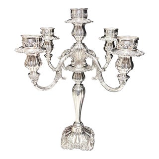 Vintage Wallace Silver Plated Baroque Candelabra For Sale
