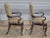 Henredon Late 20th Century Pair of Henredon Mahogany Open Arm Chairs Queen Anne Style Designer Fabric For Sale - Image 4 of 7