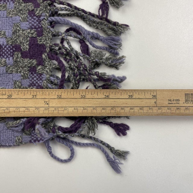 Purple Late 20th Century Pierre Balmain Purple 100% Wool Scarf For Sale - Image 8 of 8
