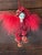 Red ostrich feathered angel figurine tassel. Collectible