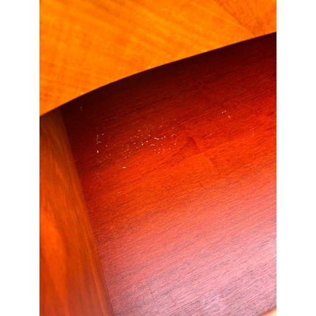 Vintage French Provincial Bombe Highboy Dresser With Inlaid Wood & Gilt Trim, Serpentine Front For Sale In New York - Image 6 of 12