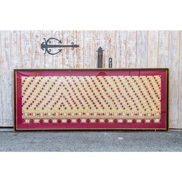 Indian Antique Framed Silk Embroidered Wedding Shawl For Sale - Image 3 of 9