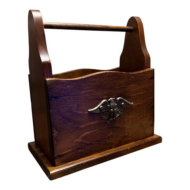 1980s Vintage Solid Wood Mail Letter Box Features Eagle Country Americana Farmhouse For Sale