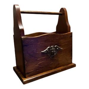 1980s Vintage Solid Wood Mail Letter Box Features Eagle Country Americana Farmhouse