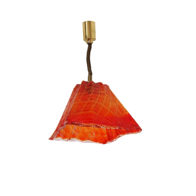 Glass Pendant Lamp, 1970s For Sale
