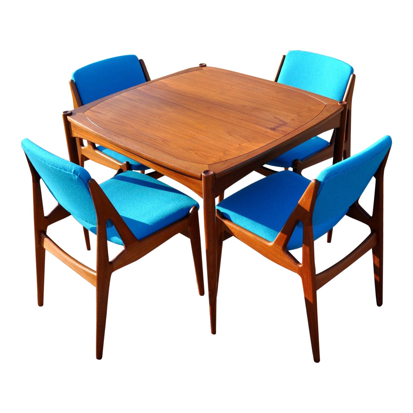 Mid Century Modern Teak Danish Dining Arne Vodder Ella Chairs