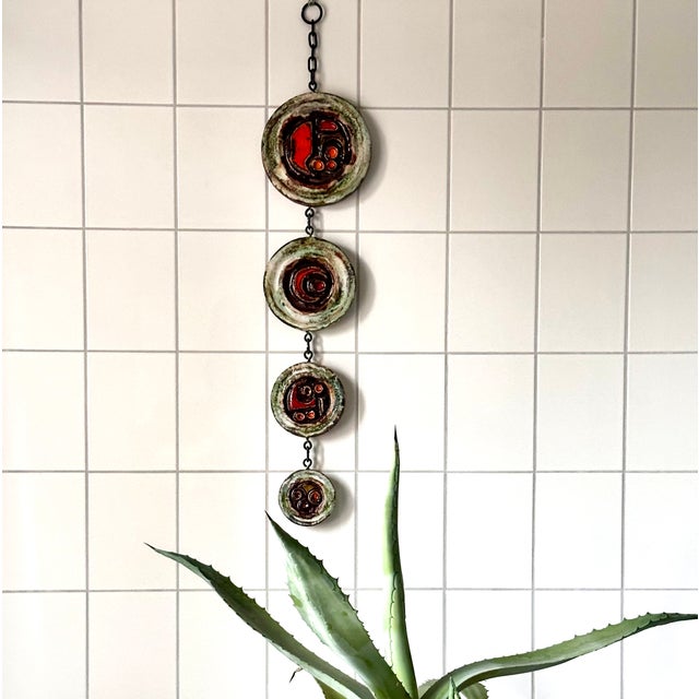 Beige Brutalist Sculptural Glazed Ceramic Art Wall Relief from Ruscha, West Germany, 1960s For Sale - Image 8 of 18