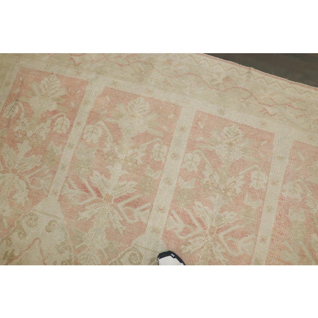Antique Zabihi Collection Turkish Ghiordes Soft Pink Gallery Corridor Rug For Sale - Image 12 of 12