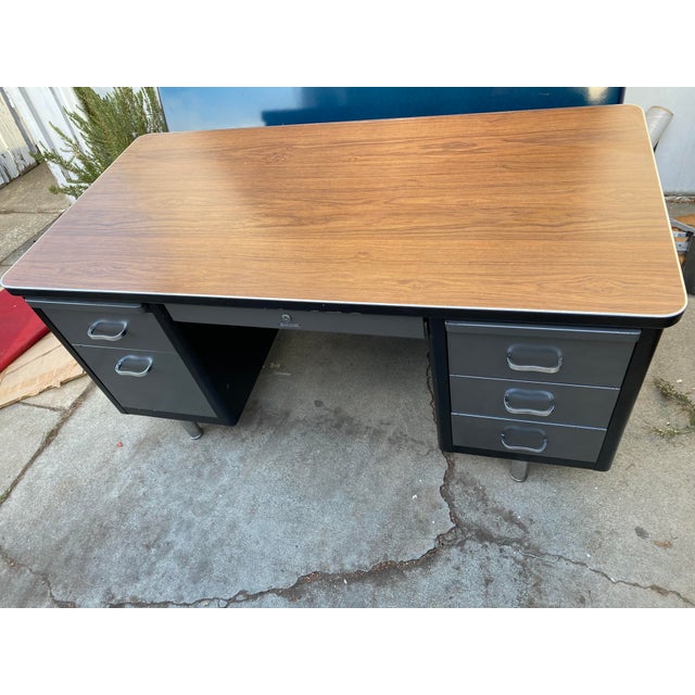 Vintage Steelcase Metal Tanker Desk Chairish