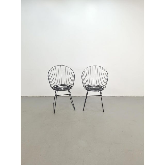Rare metal wire chair, taller version, early edition, 1957 Designed by Cees Braakman and Adriaan Dekker for UMS Pastoe...