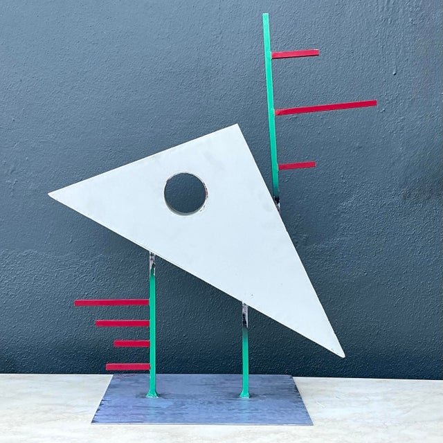 Vintage PostModern Abstract Geometric Sculpture For Sale - Image 10 of 12