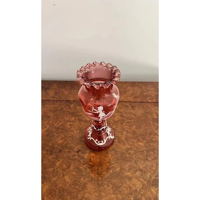 Large Mary Gregory Vase, 1880s For Sale - Image 6 of 7