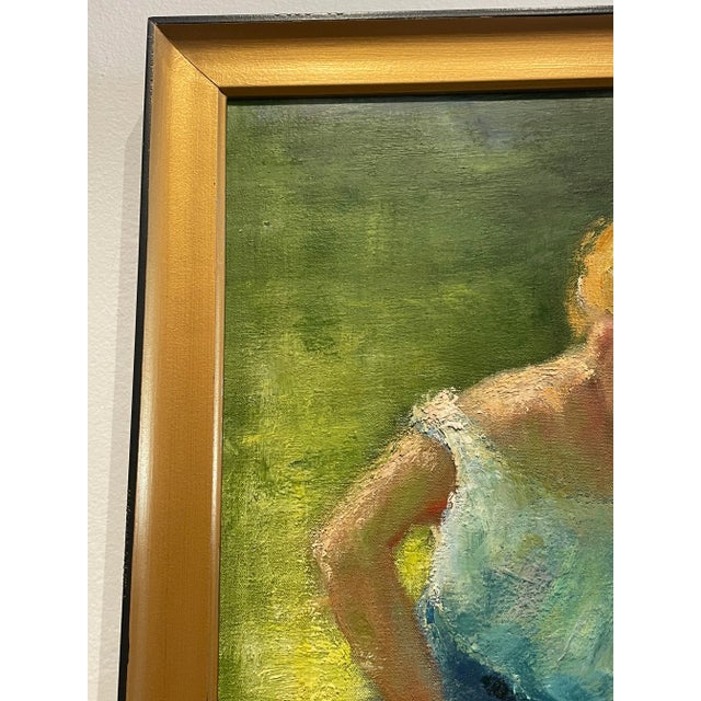 Mid 20th Century Vintage Painting of Child on Canvas For Sale - Image 5 of 12