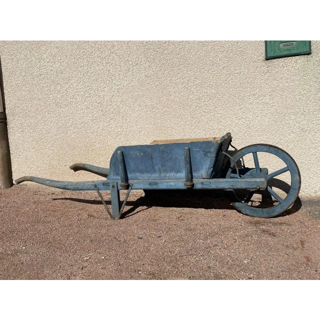 Rustic Blue Wheelbarrow For Sale - Image 10 of 10