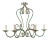 Vintage Mid 20th Century French Painted Iron 6 Light Chandelier with S-Scrolls Neutral Grey Color For Sale