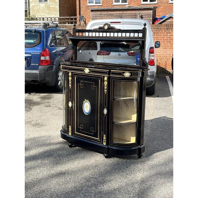 Victorian French Empire Credenza with Porcelain Plaques For Sale - Image 12 of 18