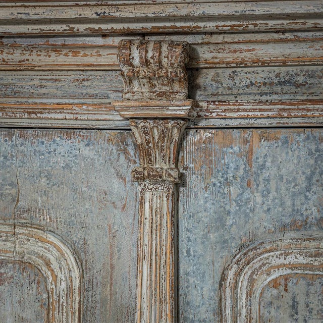 Light Blue Painted Provincial Wardrobe, 18th Century For Sale - Image 11 of 13