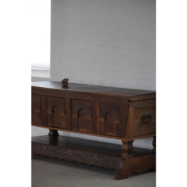 Danish Baroque Oak Sideboard with Carved Details, 1750s For Sale - Image 15 of 17
