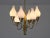 Six Arm Chandelier in Brass and Opal Glass by Edvard Hagman, Sweden, 1956 For Sale - Image 11 of 12