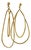 14 Karat Yellow Gold Modernist Dangle Long Hooped Earrings, Pair For Sale