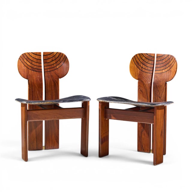 Mid-Century Modern Afra & Tobia Scarpa for Maxalto Africa Mid Century Chairs - Pair For Sale - Image 3 of 13