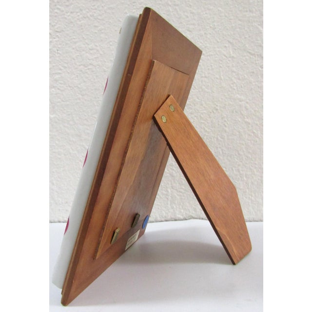 Magenta Mangani Italy Magenta and White Porcelain Frame For Sale - Image 8 of 11