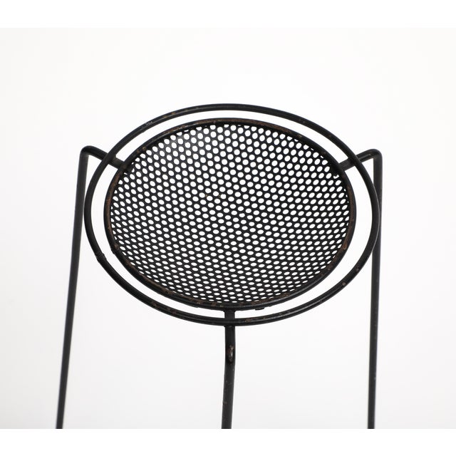 Vintage French Perforated Metal and Glass Table, C. 1950 For Sale - Image 12 of 13