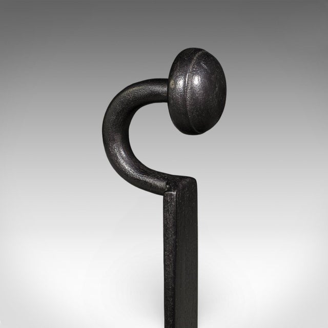 Pair of Antique Fire Dogs, English, Wrought Iron, Fireside Andiron, Victorian For Sale - Image 9 of 11