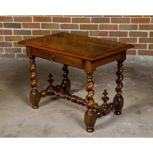 English English Georgian Period Early 19th century Walnut Barley Twist Side Table For Sale - Image 3 of 12
