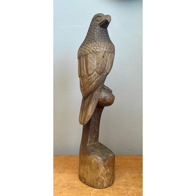Vintage Carved Wood Bird Sculptures - A Pair For Sale - Image 10 of 13