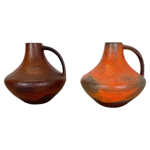 Vintage Fat Lava Pottery Vases by Heinz Siery for Carstens Tönnieshof, 1970s, Set of 2