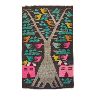 Pictorial Kilim, 3'2''x 4'8'' For Sale