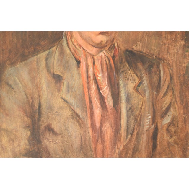 Ludwig Straub, Self-Portrait, 1930s, Oil on Hardboard, Framed For Sale - Image 4 of 10