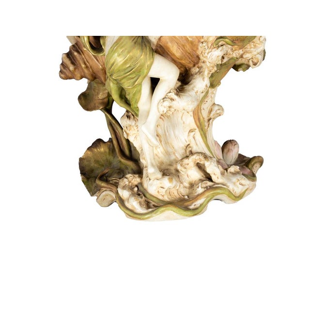 Art Nouveau Porcelain Centerpiece with Nymphs from Royal Dux Bohemia, 1900s For Sale - Image 13 of 14