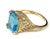 Modern Blue Topaz 14k Yellow Gold Ring For Sale - Image 3 of 6